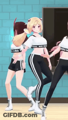 Girl In Crop Top Saying Aki Ro GIF