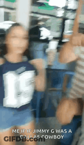 Girl In Dallas Cowboys Jersey Dancing In Crowd GIF