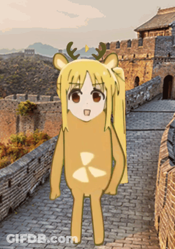 Girl In Deer Costume GIF