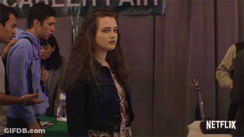Girl In Denim Jacket With Netflix Sign GIF