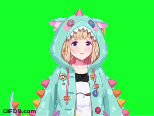 Girl In Dinosaur Hoodie Smiling GIF