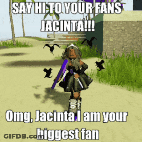 Girl In Dress Holding Sword Says Hi GIF
