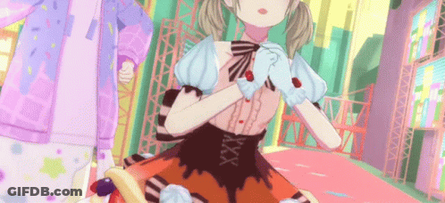 Girl In Dress With Bow On Stage GIF