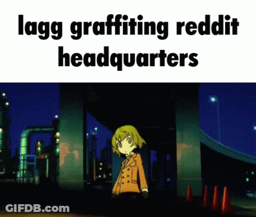 Girl In Front Of Building Lagg Graffiting Reddit Headquarters GIF
