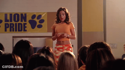Girl In Front Of Lion Pride Banner GIF