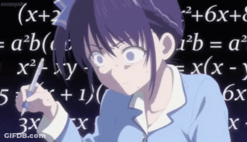 Girl In Front Of Math Equations X+2=a2b GIF
