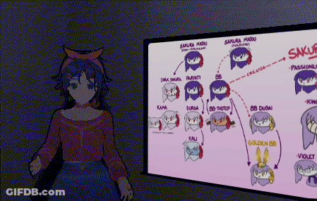 Girl In Front Of Screen Saying Sakura GIF