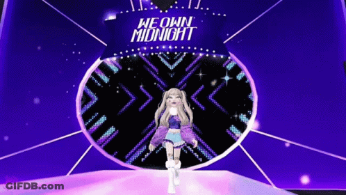 Girl In Front Of We Own Midnight Sign GIF
