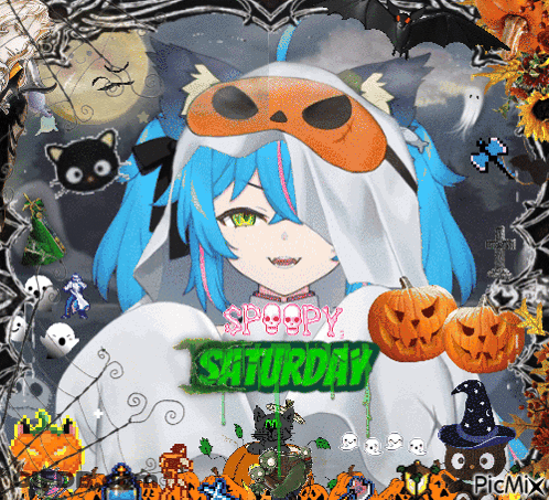 Girl In Ghost Costume Spooky Saturday GIF