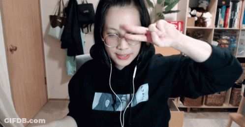 Girl In Glasses And Black Hoodie With Girl Picture GIF