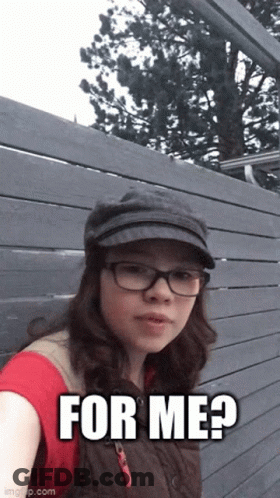 Girl In Glasses And Hat Asking For Me GIF