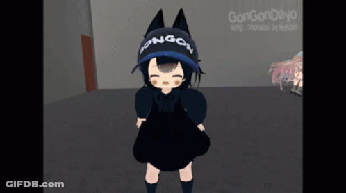 Girl In Gongon Hat Standing In Room GIF