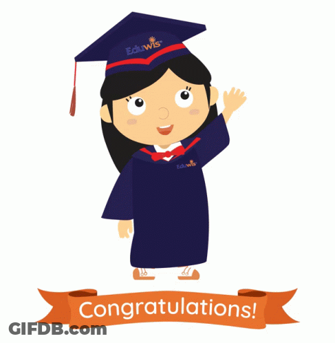 Girl In Graduation Cap And Gown Congratulations GIF