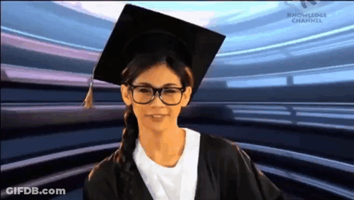 Girl In Graduation Cap And Gown GIF