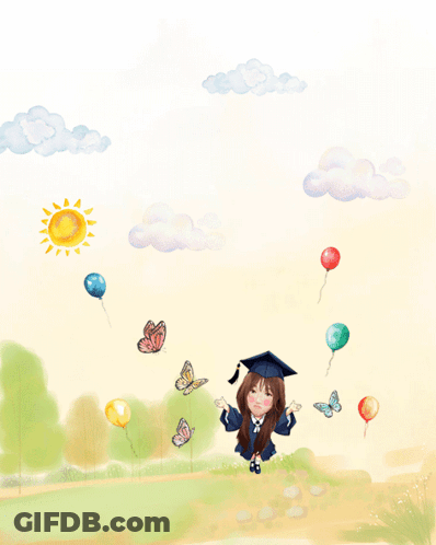 Girl In Graduation Cap And Gown GIF