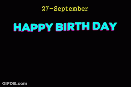 Girl In Green Dress Holding Balloon Saying Happy Birthday GIF