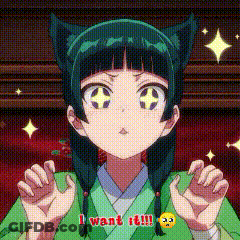 Girl In Green Kimono With Cat Ears Saying I Want It GIF