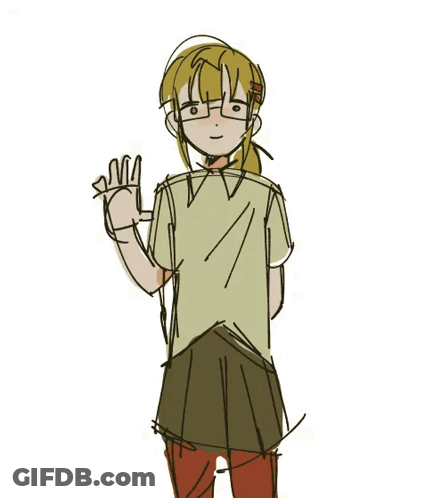Girl In Green Shirt And Brown Skirt Eyes Closed GIF