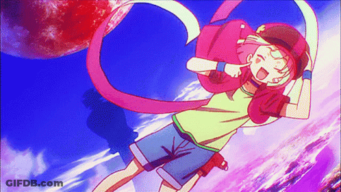 Girl In Green Shirt And Shorts Flying Through Air GIF