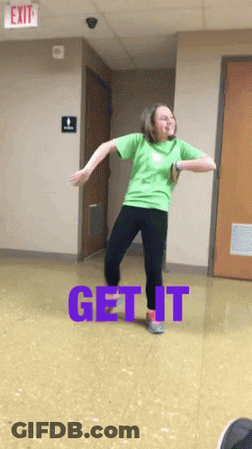 Girl In Green Shirt Dancing With Get It GIF