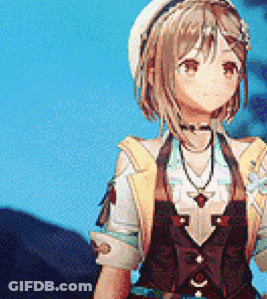 Girl In Hat And Vest In Field GIF