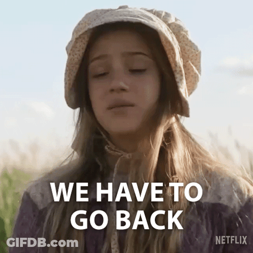 Girl In Hat Saying We Have To Go Back GIF