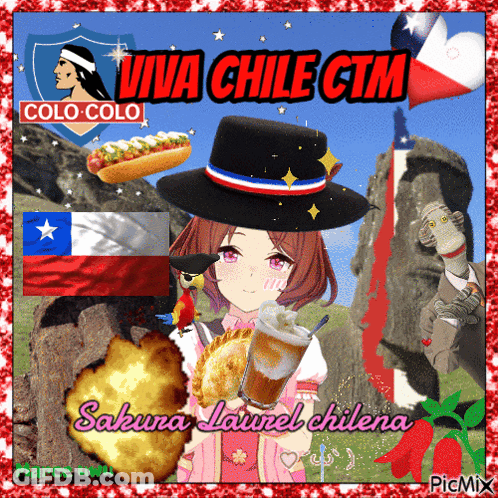 Girl In Hat Viva Chile CTM GIF