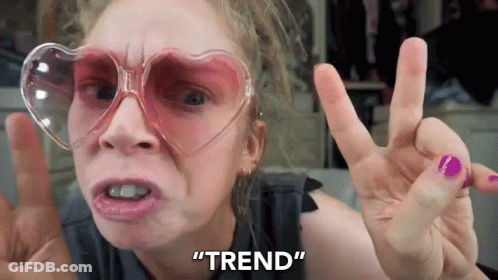Girl In Heart Sunglasses Peace Sign Trend GIF