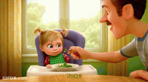 Girl In High Chair Saying Yucky GIF