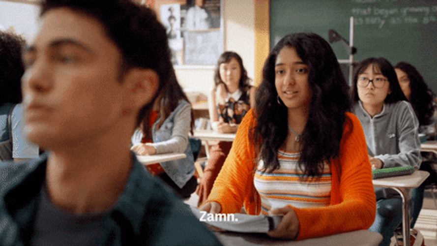 Girl In High School Classroom GIF