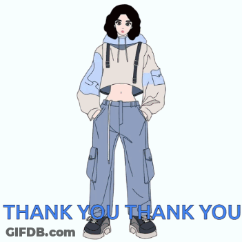 Girl In Hoodie And Pants Thank You GIF