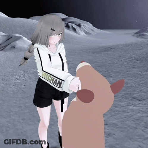 Girl In Hoodie Saying Michan GIF