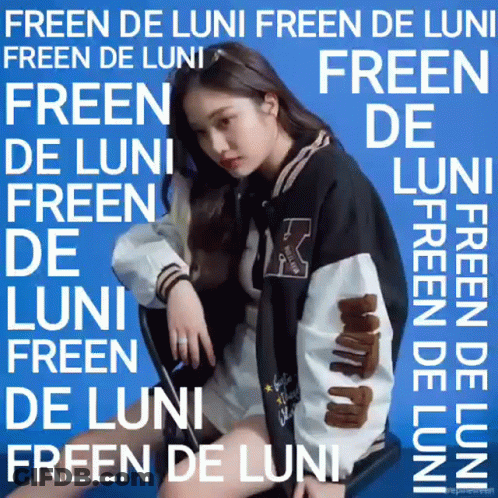 Girl In Jacket With Letter K GIF