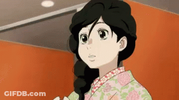 Girl In Kimono Looking Away GIF