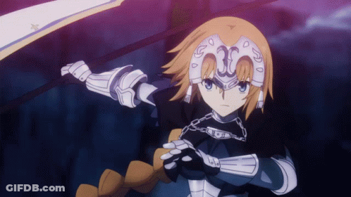 Girl In Knight Armor Holding Sword GIF