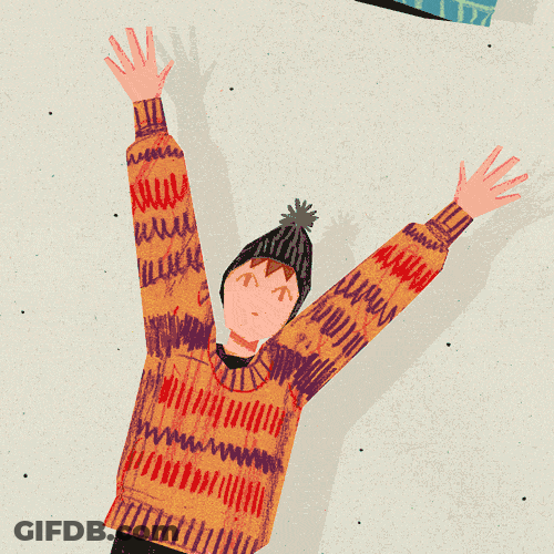 Girl In Layered Clothes Stay Warm GIF