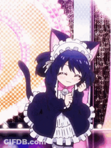 Girl In Maid Costume Holding Microphone GIF