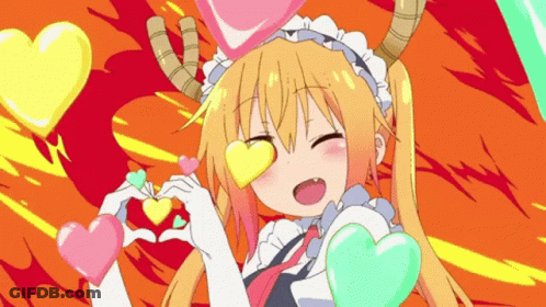 Girl In Maid Outfit Making Heart With Hands GIF