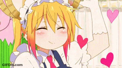 Girl In Maid Outfit Surrounded By Hearts GIF