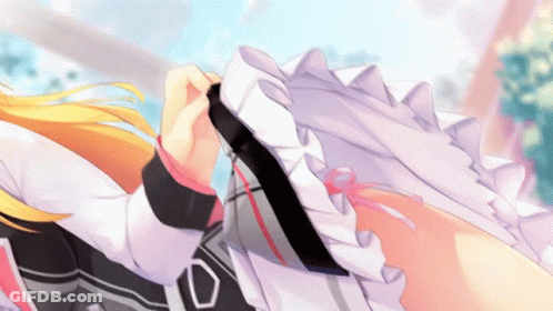Girl In Maid Outfit With Letter D GIF
