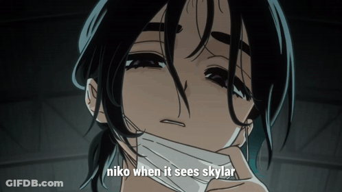 Girl In Mask Niko When It Sees Skylar GIF