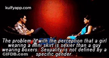 Girl In Mini-Skirt Sexier Than Guy In Boxer Shorts GIF