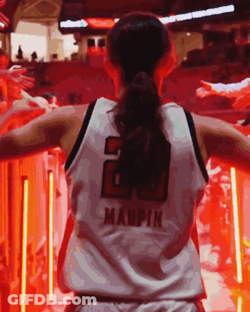 Girl In Number 20 Maupin Jersey On Basketball Court GIF