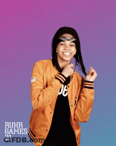 Girl In Orange Jacket Ruhr Games 21 GIF