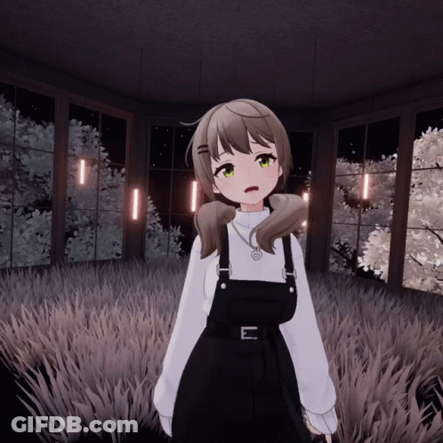 Girl In Overalls And White Shirt With Letter E GIF