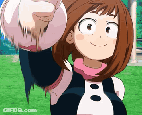 Girl In Pink And White Outfit Holding White Object GIF