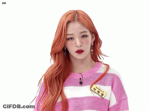 Girl In Pink And White Striped Sweater With Team S Nametag GIF