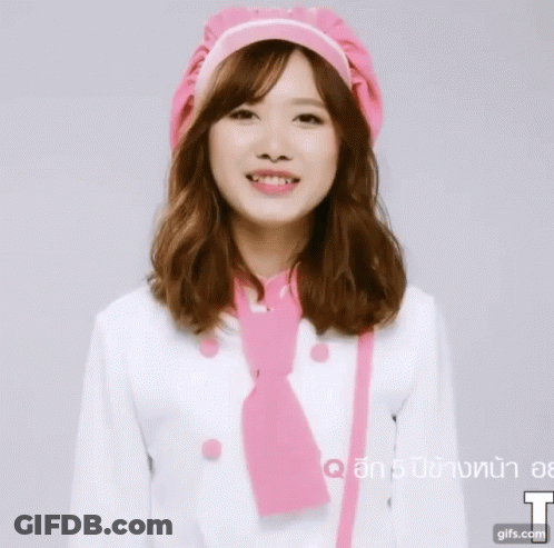 Girl In Pink Chef Hat Smiling GIF