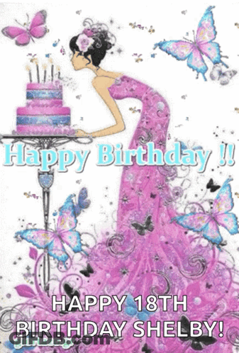 Girl In Pink Dress Blowing Out Candles GIF