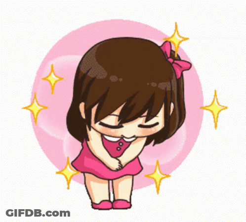 Girl In Pink Dress Bowing Head GIF